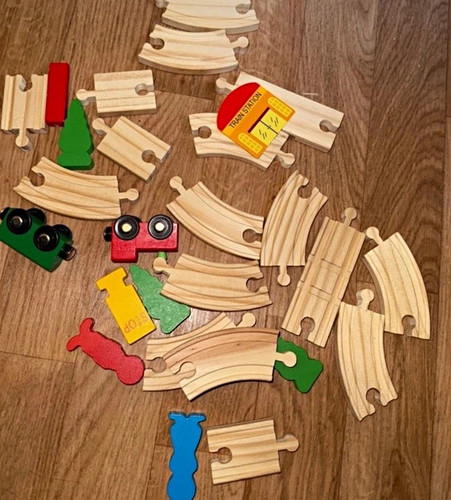 Wooden toy train track - wooden,