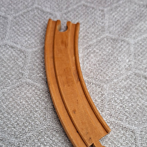 Wooden toy train track - wooden, curved
