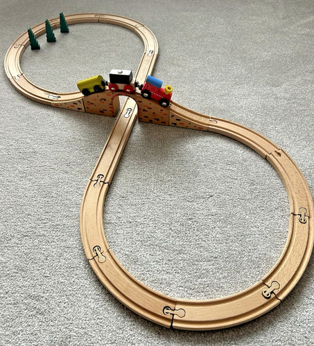 Wooden toy railway train rail - wooden,