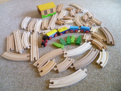 Wooden toy railway - wooden, train