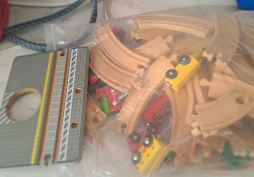 Wooden toy train track - wooden,