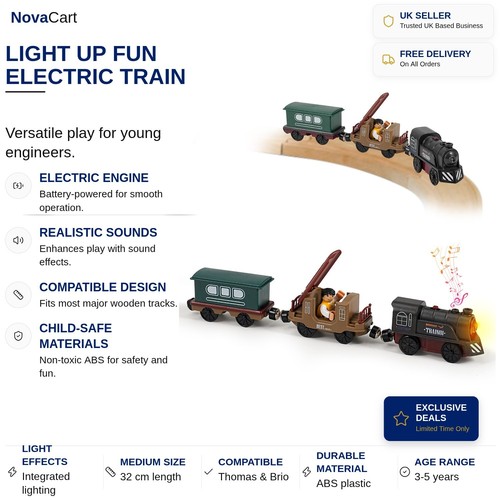 Wooden track electric train - wooden,
