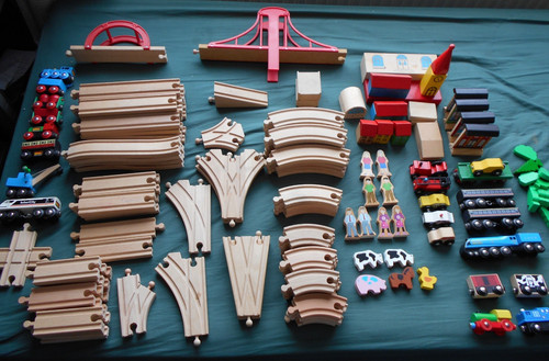 Wooden railway train track - railway,