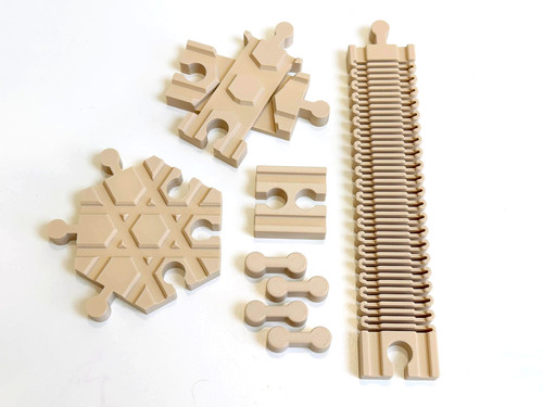 8pc wooden train track - train,
