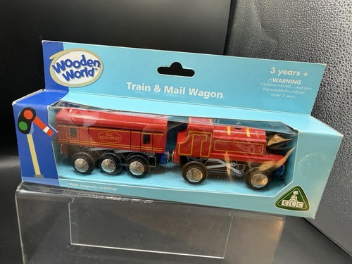 Elc wooden world train post - world,