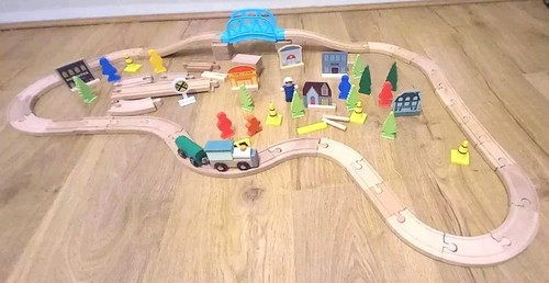 Wooden train track set - wooden,