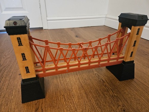 Wooden toy suspension bridge