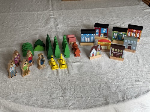 Wooden toy town village - village, train