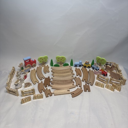 Wooden train track set farm - track,