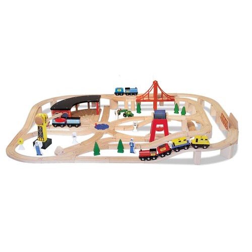 Wooden railway train track - train, set