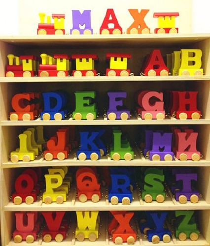 Alphabet wooden colourful - wooden,