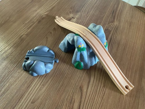 Wooden train track - train,