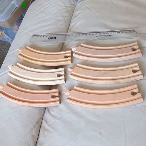 Wooden toy train track curved - toy,