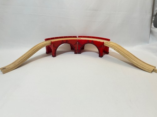 Wooden train track double red - wooden,