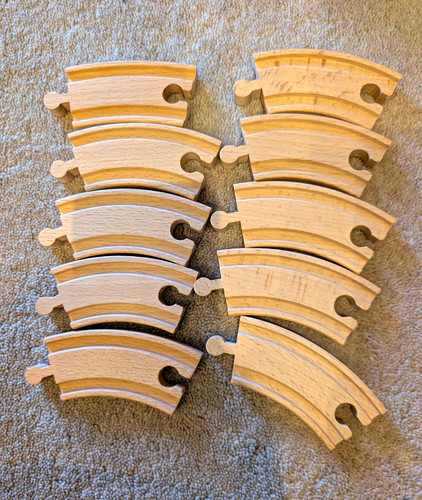 Wooden toy train track short - wooden,