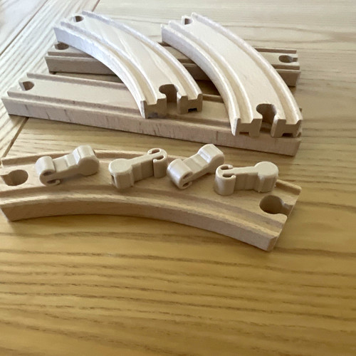Wooden toy train track curved - toy,