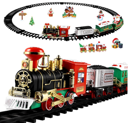 Christmas railway train set - christmas,