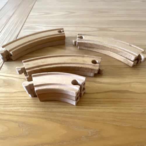 Wooden curved toy train track - toy,