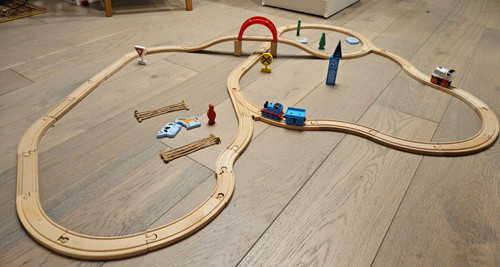 Wooden train track set - wooden,
