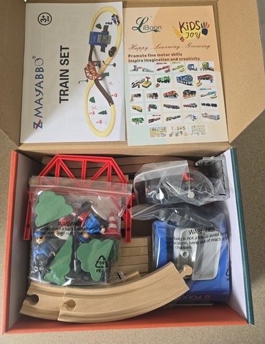 Pcs wooden train set - 52,