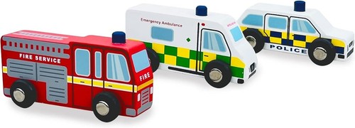 Emergency vehicles wooden toy - emergency,